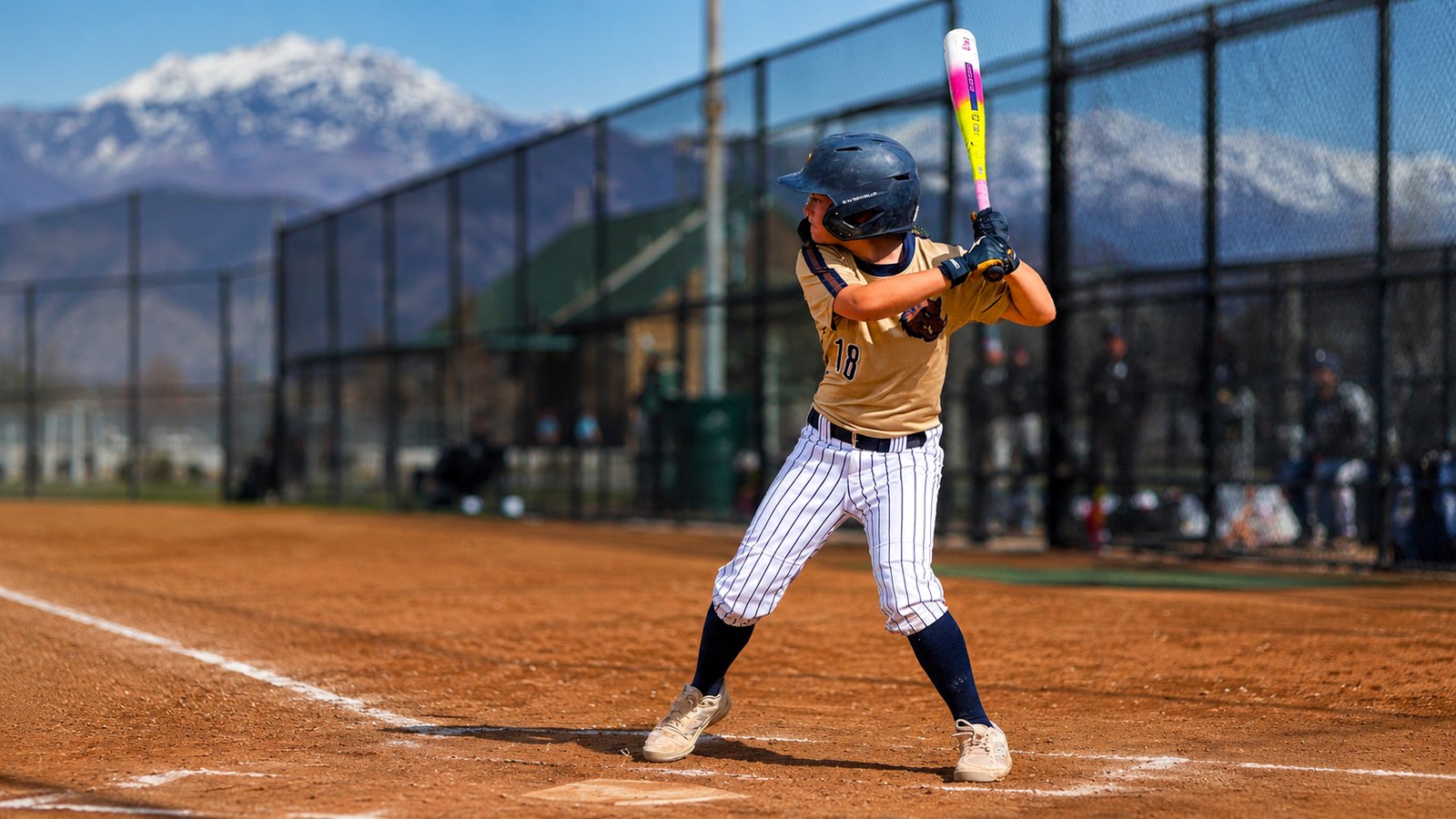 Youth baseball player at bat